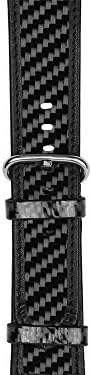 Real Carbon Fiber and Leather Band for Apple Watch 42mm, Series 3/2/1 - by Carbon Fiber Gear