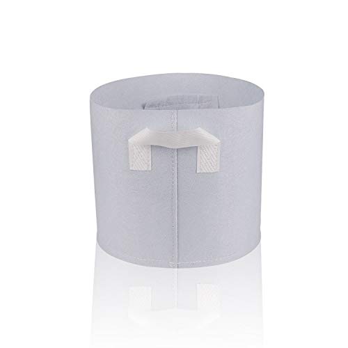 10pcs White Aeration Fabric Pot Plants Grow Bag with Handle 4 Gallon