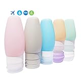 Travel Bottles TSA Approved Leak Proof, Travel Toiletry Bottles, 2 OZ, 3 OZ Silicone Travel Bottles, Leakproof Travel Containers for Toiletries, Travel Size Containers for Shampoo Lotion Conditioner