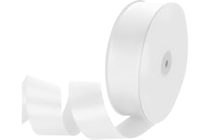 Isaspire 1-1/2" Width x 100 Yards Satin Ribbon, White Ribbon Perfect for DIY Craft, Bows, Gift Wrapping, Flower Bouquet, Valentine's Day, Christmas and Party Decoration