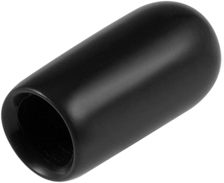 TA-VIGOR 200Pcs Rubber End Caps, 5mm ID Round Flexible Screw End Caps Thread Protectors, Black Vinyl Bolt Covers Rubber Covers for Screws, Tubes, Cables, Wires, etc