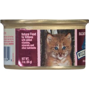 BLUE BUFFALO WILDERNESS HIGH PROTEIN GRAIN FREE, NATURAL KITTEN PATE WET CAT FOOD, SALMON 3-OZ CANS (PACK OF 1)