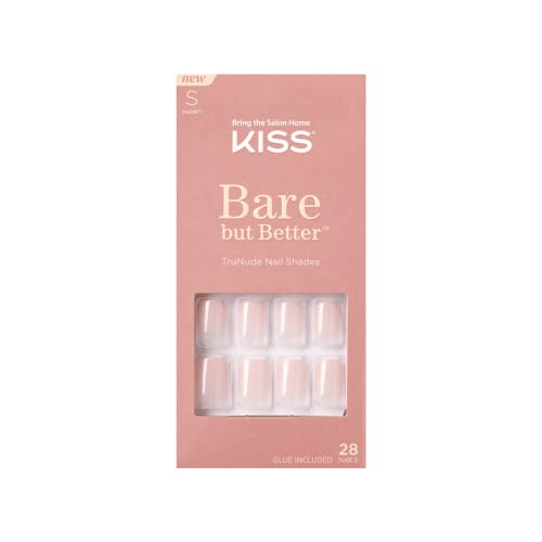 KISS Bare But Better TruNude Fake Nails Nude Nail Shades Manicure Set, 'Nudies', 28 Chip Proof, Smudge Proof Glue-On Nails - Image 2