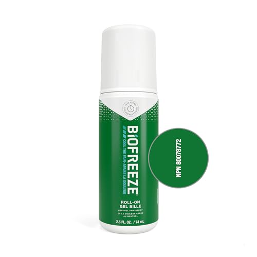 Biofreeze, Roll-on, Penetrating Pain Relief for Sore Muscles, Arthritis, Backaches, and Sore Joints, Fast Acting, Long Lasting, Cooling Menthol Formula, Mess Free Application, 74mL