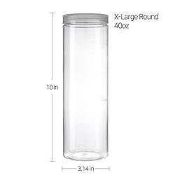 Silicook Clear Plastic Jar, Set of 3-40oz, Round