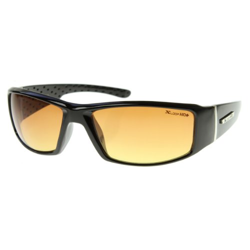 HD Active Frame Sports Wrap Sunglasses (Shiny Black)