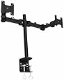 MonMount Dual LCD Monitor, Desk Mount Stand Arm Holds up to Two 27" Screens, Black (LCD-194B)