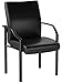 Boss Office Products Mid Back LeatherPlus Guest Chair in Black
