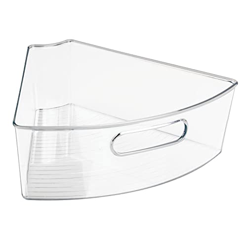 mDesign Kitchen Plastic Lazy Susan Storage Organizer Bins with