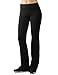 Lock and Love WB961 Womens Slim-Fit Bootleg Yoga Pants L Black