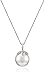 Sterling Silver and White Simulated Simulated Shell Pearl Pendant Necklace (13 mm)