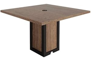 nbf signature series Urban Square Conference Table 48" W x 48" D Weathered Walnut Laminate/Black Accents