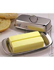 New Double Butter Dish Table Serving Tray Storage Stainless Steel By Norpro 282