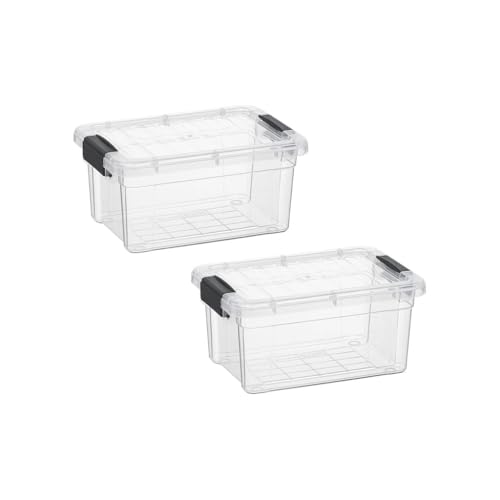 Superio Storage Bins with Lids- 2 Pack, 1.85 Qt Clear Boxes for Organizing, Sta…
