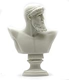 Greek Roman King God Zeus Bust Head Alabaster Statue Sculpture 6.3΄΄