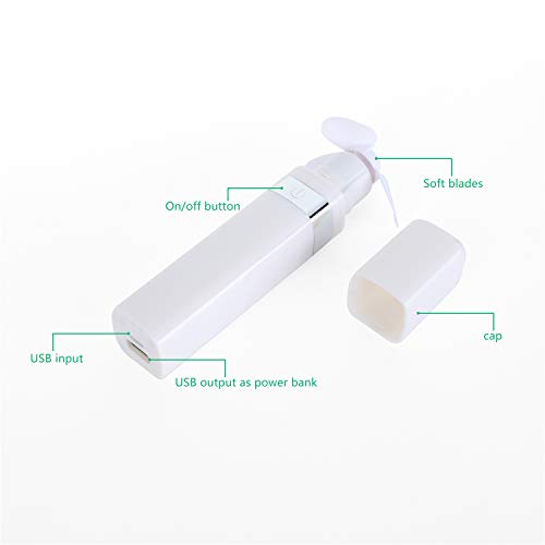 Glovion Handheld Mini Fan Emergency Power Bank, Rechargeable Pocket Handy Fan Portable Personal Cooling Fan Small Pocket Fan Camping, Outdoor &Travel - Thumbnail 5