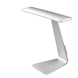 LED Desk Lamp, Hapurs Touch Sensitive Controller LED USB Dimmable Rechargeable Portable Lightweight Table Reading Study Lamp Light(Silver)