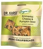 Dr Karg Organic Wholegrain Mini Crispbread Emmental Cheese & Pumpkin 30g