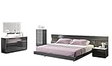 j m furniture braga premium king bedroom set in rich grey 5 piece