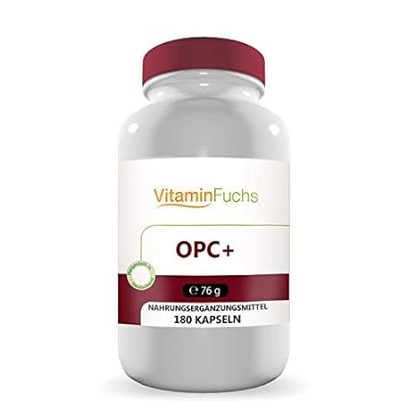 OPC Plus mit 180 Kapseln Hochwertiger Traubenkernextrakt, Oligomere Proanthocyanidine wasserlöslich für eine optimale Aufnahm