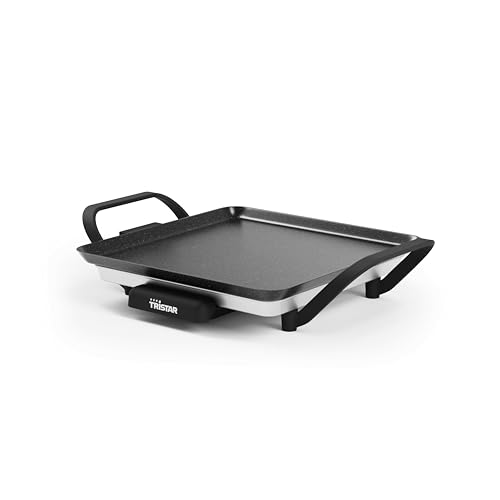 Griglia da tavolo slim S - Una superficie di cottura di 28 x 28 cm - Termostato regolabile - Rivestimento antiaderente - Vaschetta raccogli grasso removibile - Facile da pulire - BP-2666