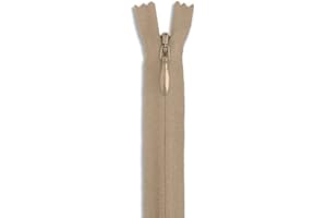 SHERIFFDRINK 24 Inch Nylon Invisible Zipper for Sewing, DIY Crafts Dresses Skirts Pillows - Conceal Nylon Coil Zipper for Tailoring and Home Decor (Beige)