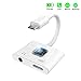 USB C to 3.5mm Headphone Jack Adapter, XVZ 2 in 1 Type C to 3.5mm Aux Audio Charging Cable, Microphone Connector for Google Pixel Ipad Pro Samsung Galaxy Oneplus HTC Sony Huawei Moto Xiaomi (White)