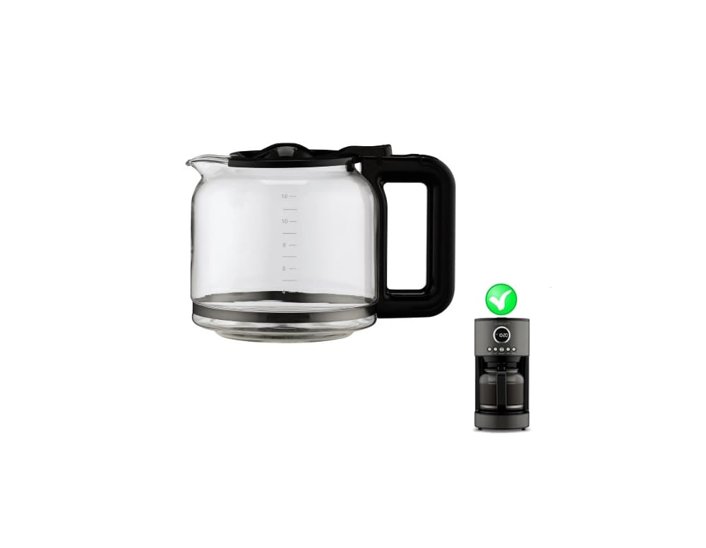 Photo 1 of Carafe Replacement for the Cuisinart 12-Cup Glass Coffee Carafe Model DCC-1220BKSWM ONLY - Black Handle/Lid