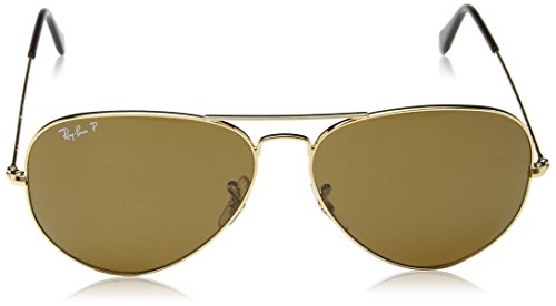 Ray-Ban AVIATOR LARGE METAL - GOLD Frame CRYSTAL BROWN POLARIZED Lenses 62mm Polarized