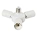 Electop E27 TO E27 3 in 1 Bulb Lamp Light Socket Adapter 3 way Lamp Holder Horizontal Splitter
