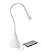 Newhouse Lighting NHGS WH Gooseneck LED Desk Lamp, USB Charging, Touch Dimming, 4.5