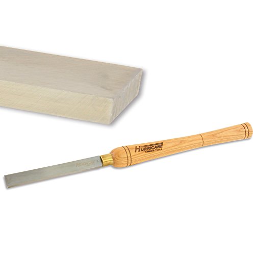 Hurricane Turning Tools, Woodturning Square Nose Scraper, High Speed Steel, 3/4 Inches Nose