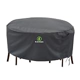 Outdoor Patio Furniture Covers, Waterproof UV Resistant Anti-Fading Cover for Medium Round Table Chairs Set, Grey, 72 inch Diameter