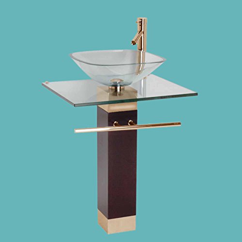 Renovators Supply Manufacturing Bohemia Modern Glass Pedestal Sink