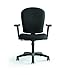 basyx by HON Mid Back Task Chair - Fabric Computer Chair with Arms for Office Desk, Black (HVL220)