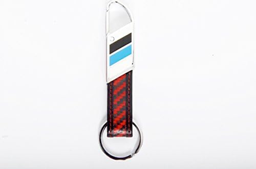 MGCFTan Genuines Carbon Fiber Keychain Fashion style Key ring accessories (Red)