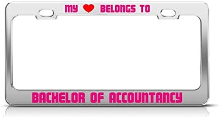 Nicholas Dunlop MY HEART BELONGS TO BACHELOR OF ACCOUNTANCY School Major License Plate Frame