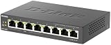 D-Link DGS-1008P 8-Port Gigabit Unmanaged Metal PoE Switch 80W Black view 3