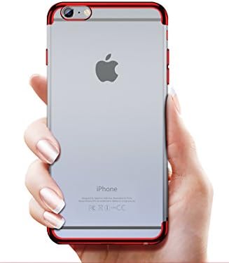 Vatsas 360 Degree Full Protection Electroplating TPU Cover Case for Apple iPhone 6 / 6S – Protects Against Drops and Scratches (Red)