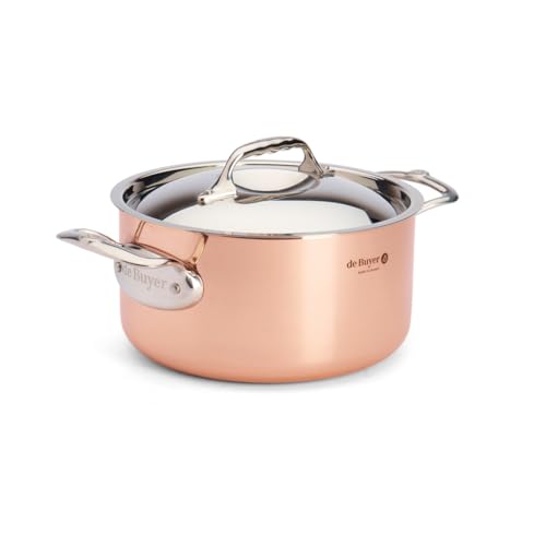 de Buyer - Kochtopf aus Kupfer mit Deckel PRIMA MATERA - 20 cm - 6242.20, Kupferbraun