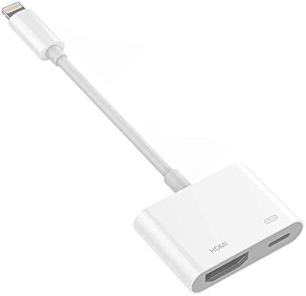 BestDR Compatible with Phone Pad to HDMI Cable, HDMI Adapter for iPh, Compatible with Phone XS/XSmax/XR/X/8/7/6/Plus/Pad/Pod to TV Projector, HDMI Coupler 1080P Digital AV Adapter (white)