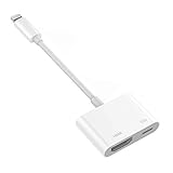 BestDR Compatible with Phone Pad to HDMI Cable, HDMI Adapter for iPh, Compatible with Phone XS/XSmax/XR/X/8/7/6/Plus/Pad/Pod to TV Projector, HDMI Coupler 1080P Digital AV Adapter (white)