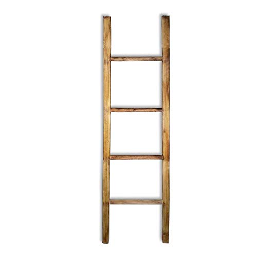 image for Fifth + Nest Blanket Ladder Shelf Rustic Farmhouse Home Decor Wooden 5