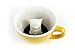 creature cups Cat Ceramic Cup (11 Ounce, Yellow) - Hidden Animal Inside - Coffee mugs & Tea Cups for Feline Lovers