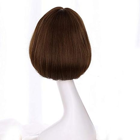 Amazon Co Jp Lzdd 合成ショートボブウィッグ女性ナチュラルヘアブラウンブラックラタンリネングレーかつら大韓航空前髪12インチ Color Middle Brown Size 12inches ホーム キッチン