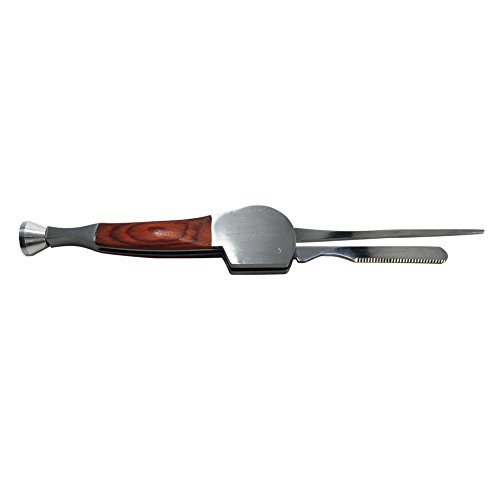FULUSHOU 3 in 1 Stainless Steel And Rosewood Tobacco Pipe Smoke Knife Scraper Cleaner Tamper