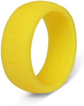 Silicone Wedding Rings for Men, Perfect for Crossfit, Wods, Swimming, Sports, Outdoors. Replace Your Wedding Band with a Hypoallergenic, Medical Grade Silicone Wedding Ring. (Neon Yellow, 10)