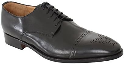 Sutor Mantellassi 6 1/2 Black Leather Brogue Derby Bluchers Lace Up Dress Shoes