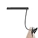 CeSunlight LED Clip on Desk Lamp, Bed Headboard Light with Clamp for Reading, 3000K – 6500K Color Temperature Setting, Stepless Brightness Control, Long USB Cord and AC Adapter Included (Black)