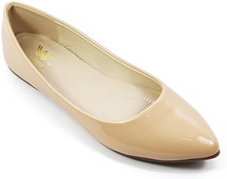 walstar Women's Comfortable Point Toe Flat Pumps Shoes